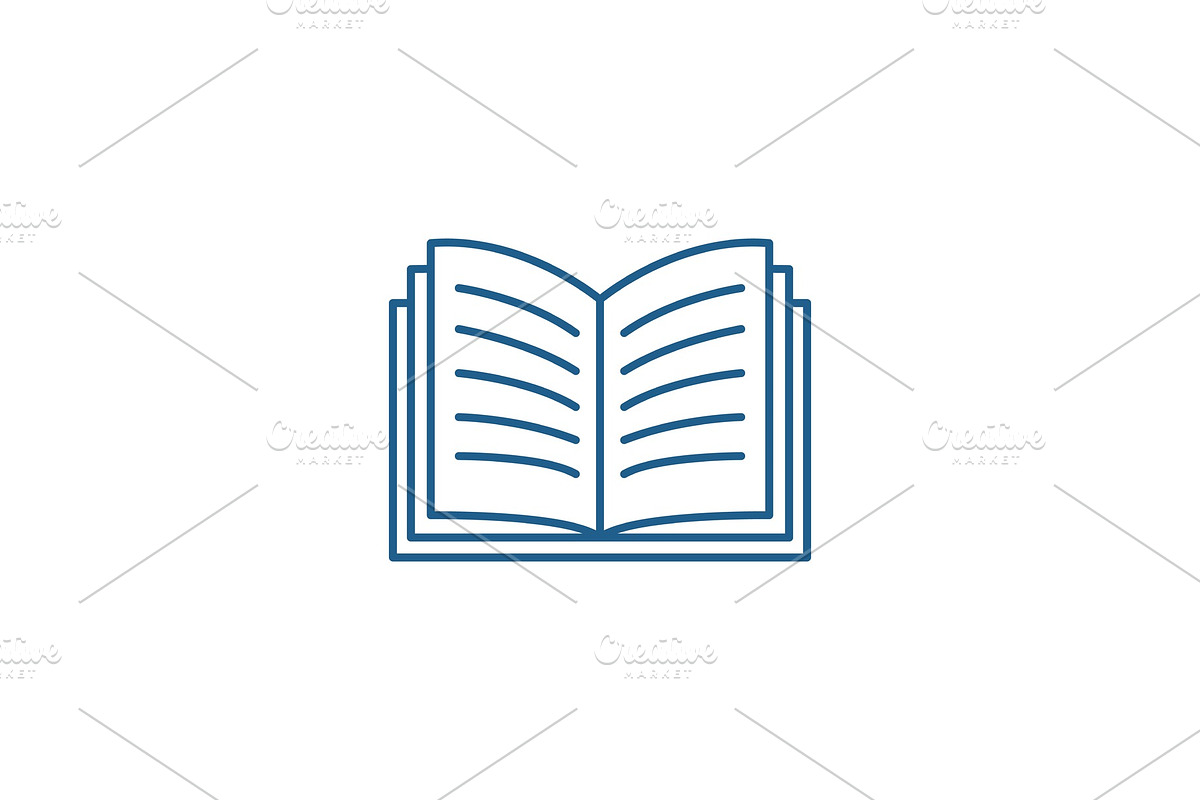 Open book line icon concept. Open in Objects - product preview 8