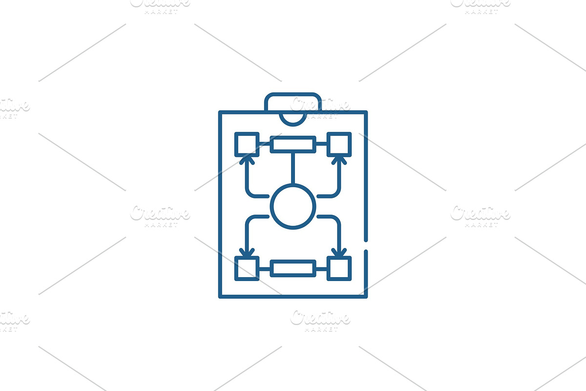 Organizational structure line icon in Illustrations - product preview 8