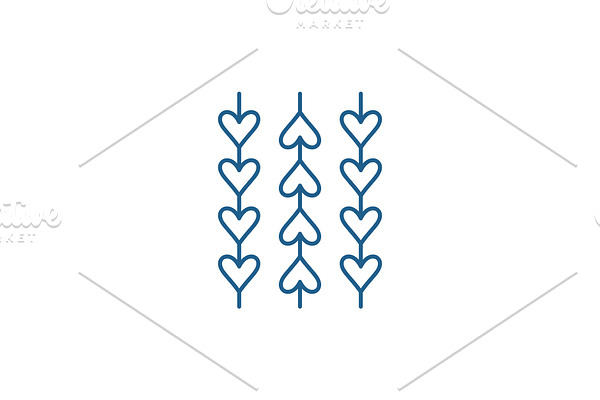 Ornament from hearts line icon
