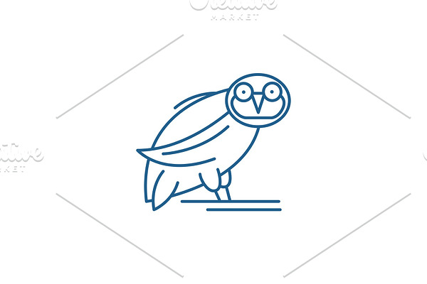 Owl line icon concept. Owl flat
