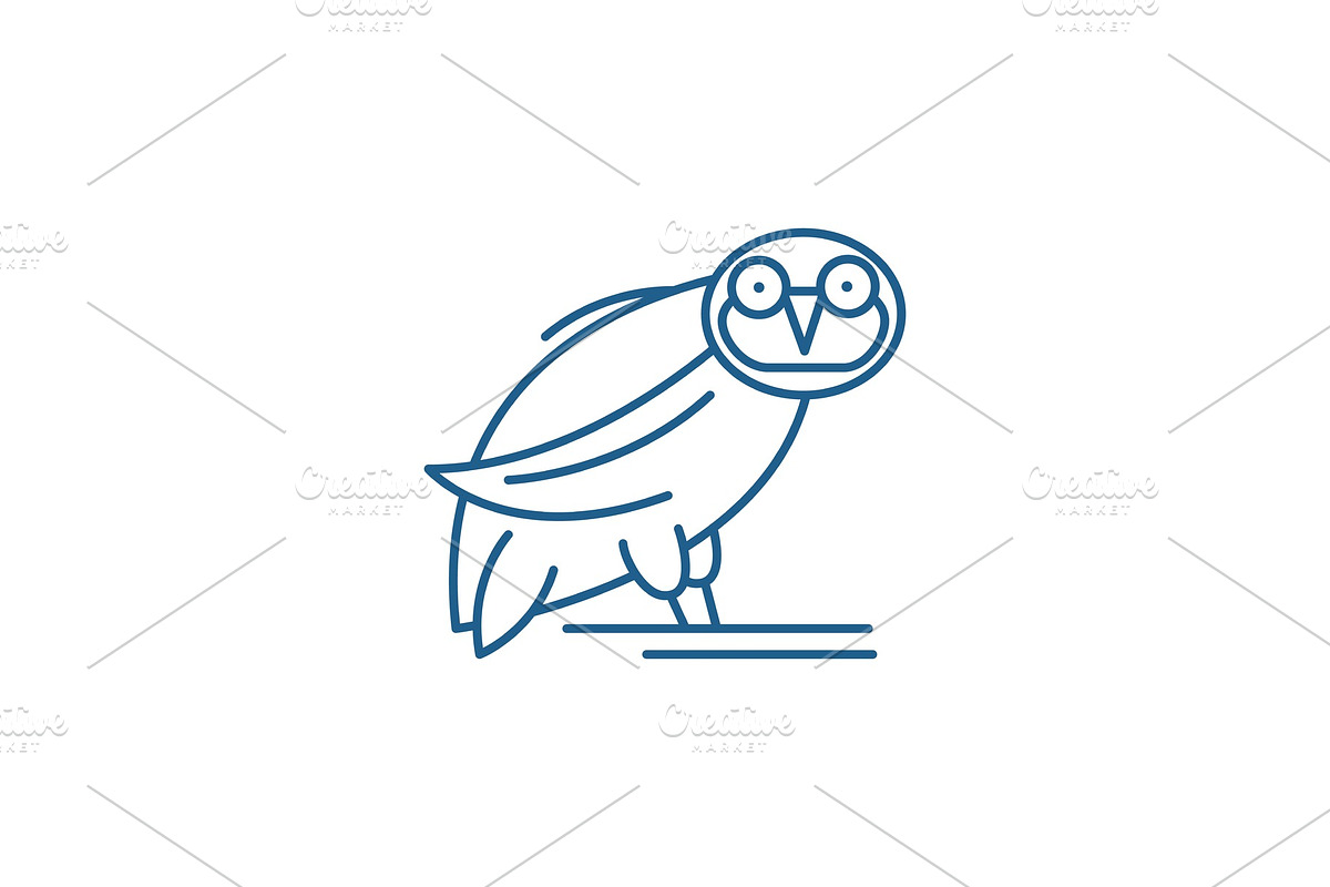 Owl line icon concept. Owl flat in Illustrations - product preview 8