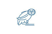 Owl line icon concept. Owl flat