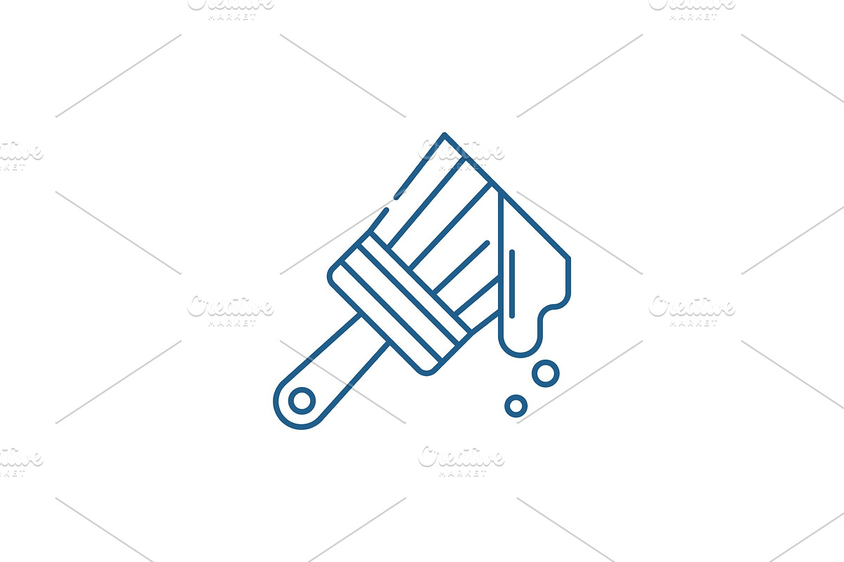 Paint brush line icon concept. Paint in Illustrations - product preview 8
