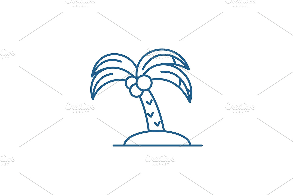 Palm line icon concept. Palm flat in Illustrations - product preview 8
