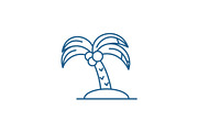 Palm line icon concept. Palm flat