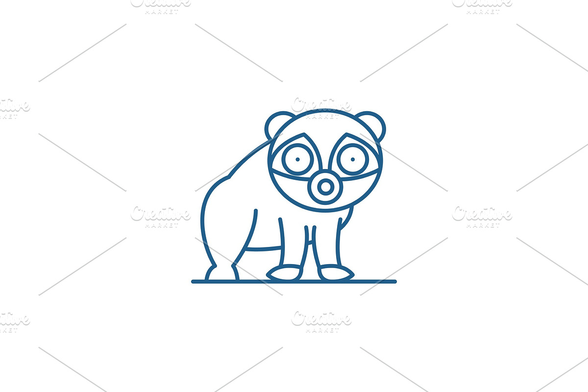 Panda line icon concept. Panda flat in Illustrations - product preview 8