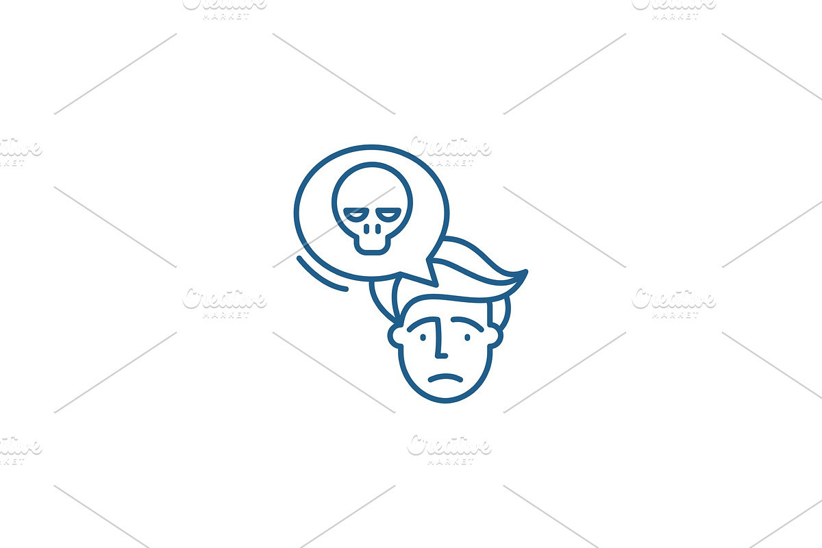 Panic line icon concept. Panic flat in Illustrations - product preview 8