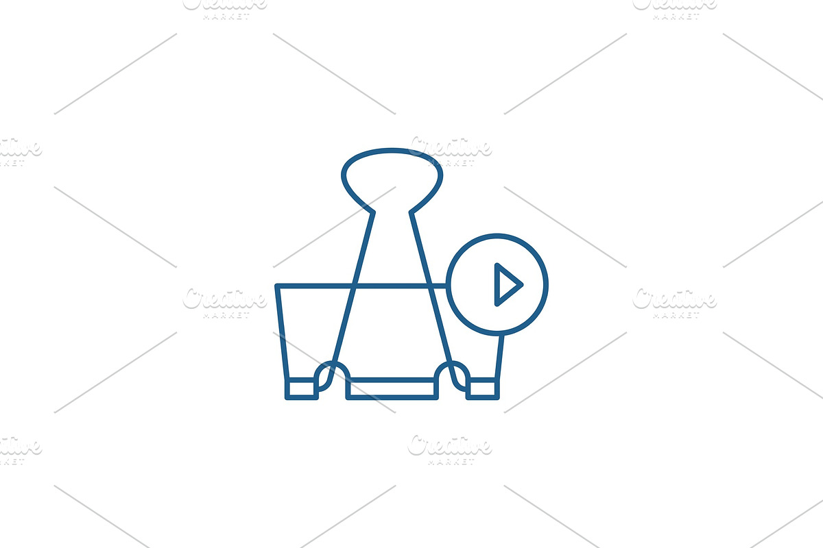 Paper clip line icon concept. Paper in Illustrations - product preview 8