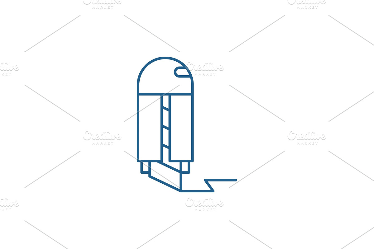 Paper knife line icon concept. Paper in Objects - product preview 8