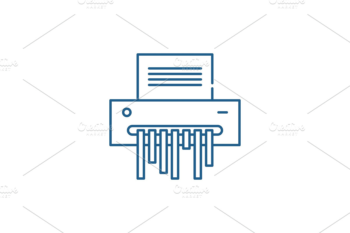 Paper shredder line icon concept in Illustrations - product preview 8