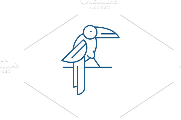 Parrot line icon concept. Parrot