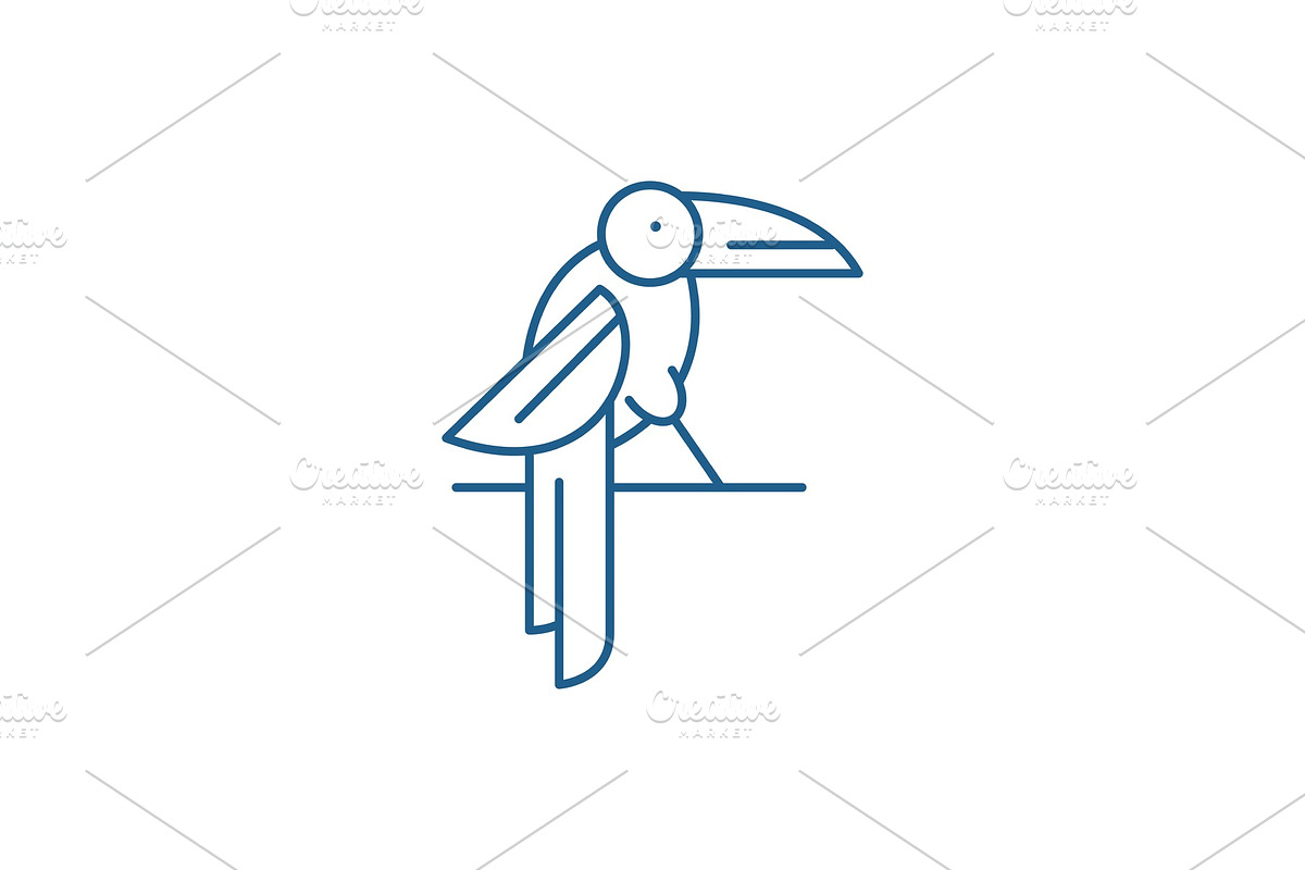 Parrot line icon concept. Parrot in Illustrations - product preview 8