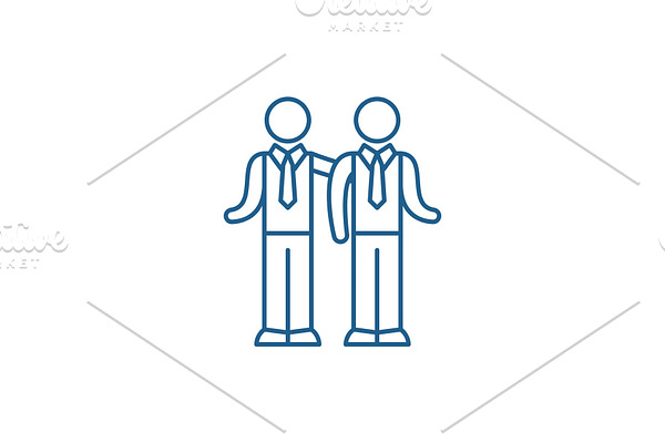 Partnership line icon concept