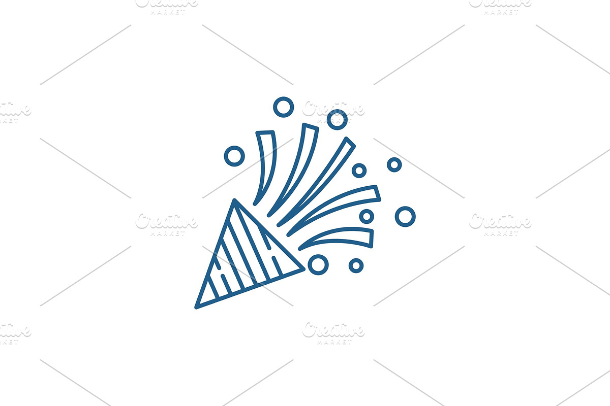Party flapper line icon concept in Illustrations - product preview 8