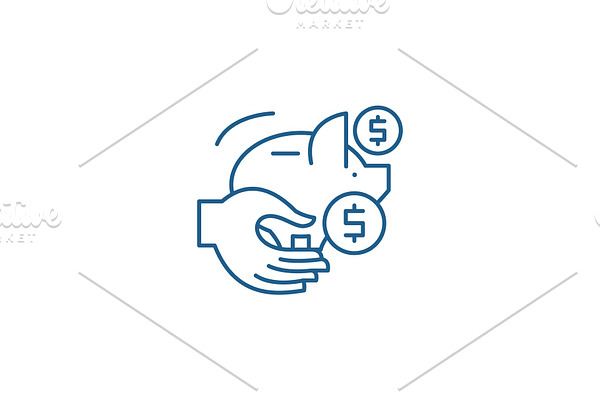 Passive savings line icon concept