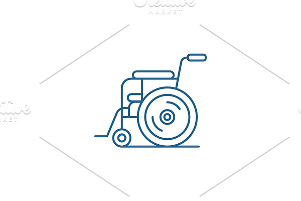 Patient chair line icon concept