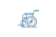 Patient chair line icon concept