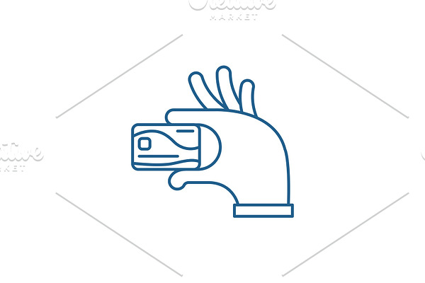 Payment by card line icon concept