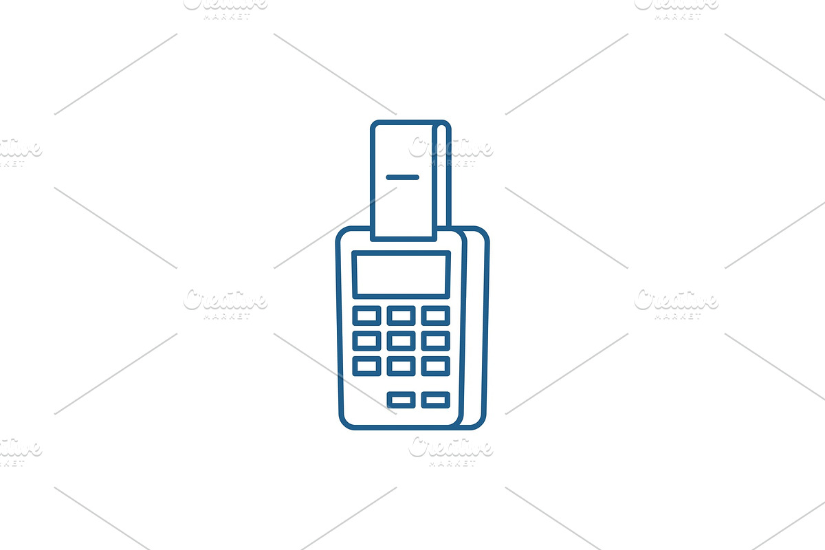 Payment by terminal line icon in Illustrations - product preview 8