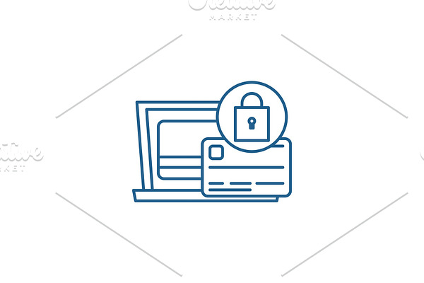 Payment protection line icon concept