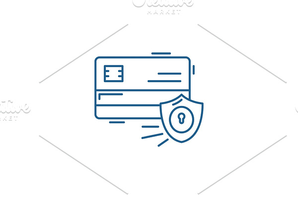 Payment security line icon concept
