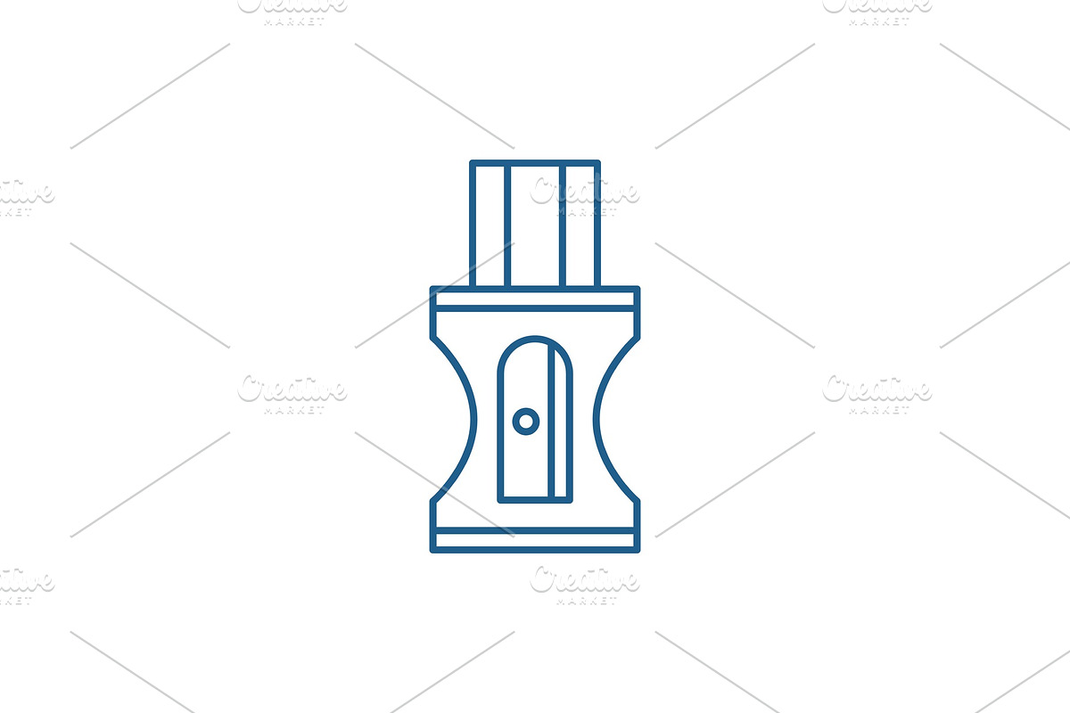 Pencil sharpener line icon concept in Illustrations - product preview 8