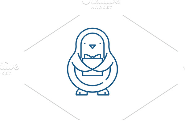 Penguin line icon concept. Penguin