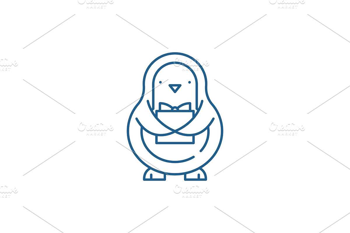 Penguin line icon concept. Penguin in Illustrations - product preview 8