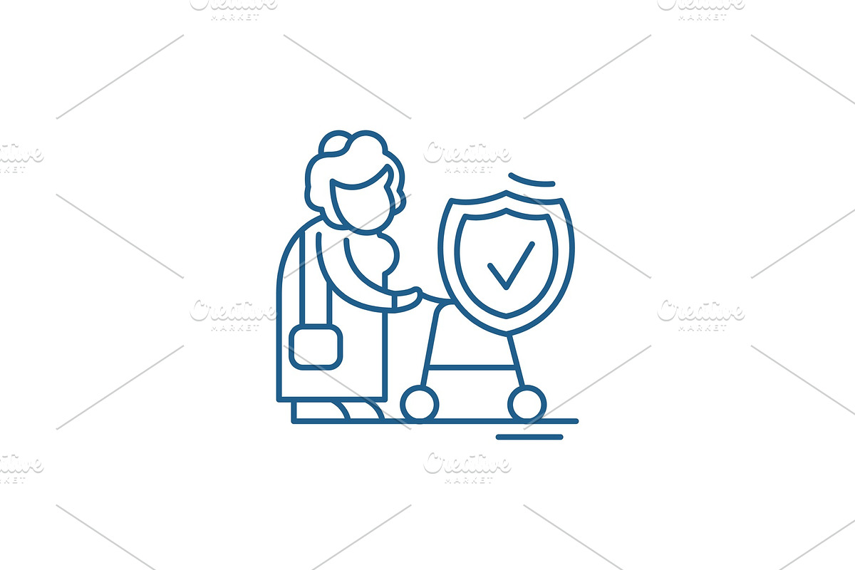 Pension fund line icon concept in Illustrations - product preview 8