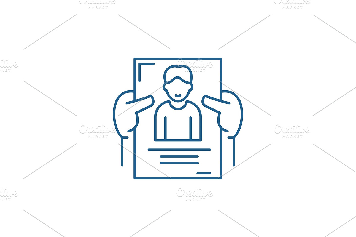Personnel management line icon in Illustrations - product preview 8