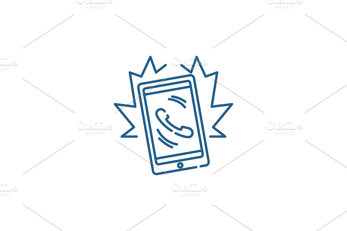 Phone call line icon concept. Phone in Illustrations - product preview 8