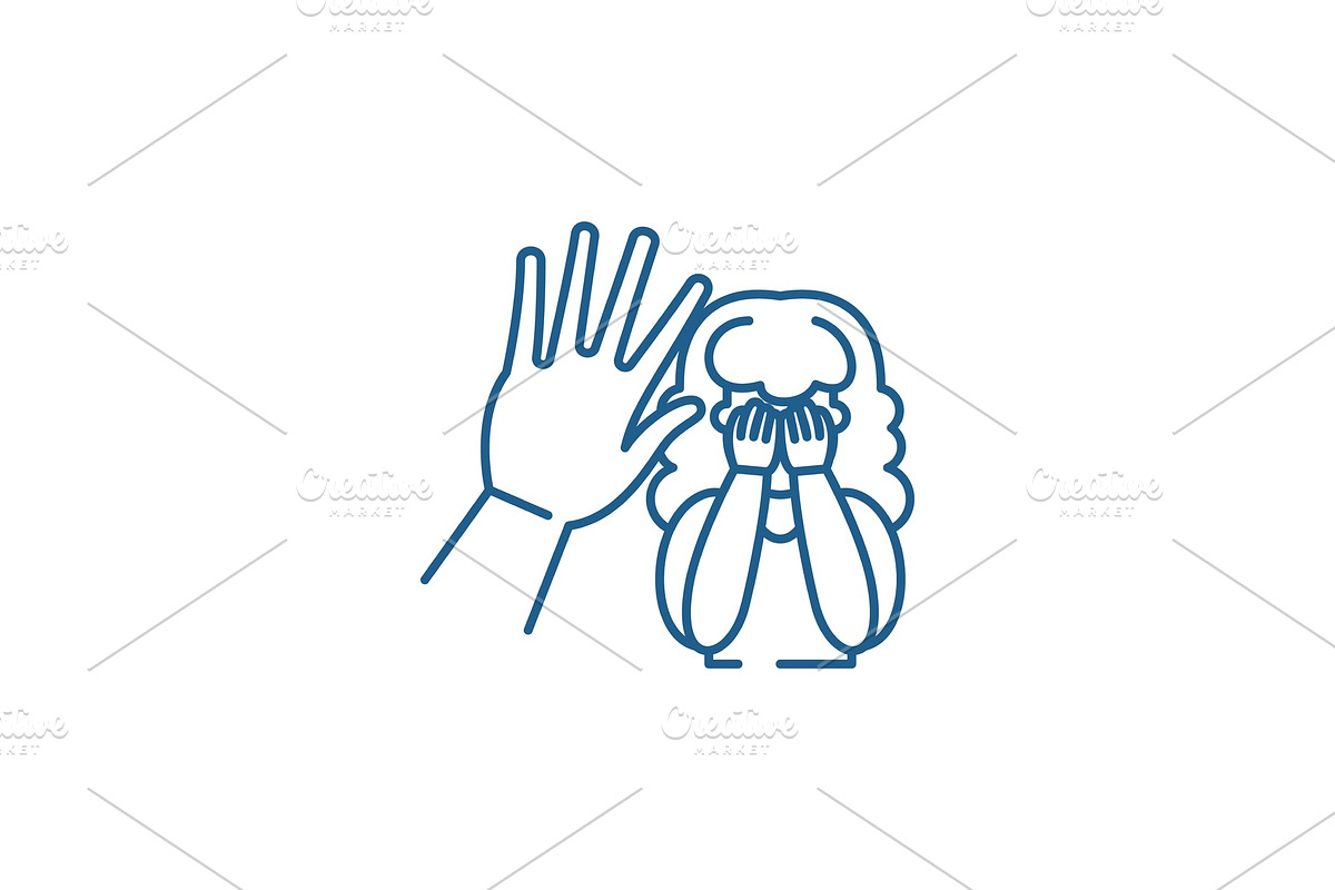 Physical aggression line icon in Illustrations - product preview 8