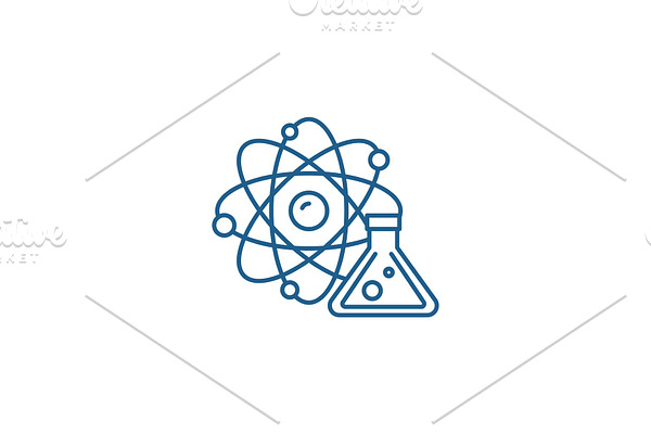 Physics and chemistry line icon