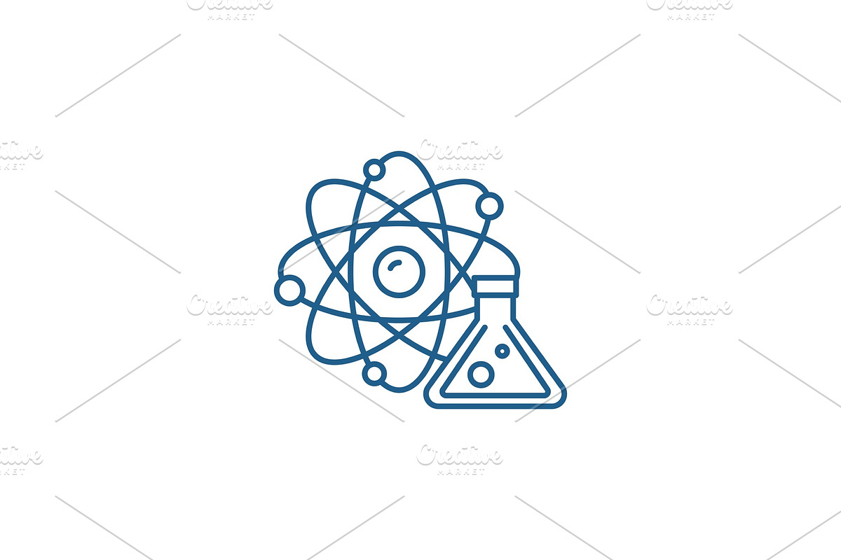 Physics and chemistry line icon in Illustrations - product preview 8