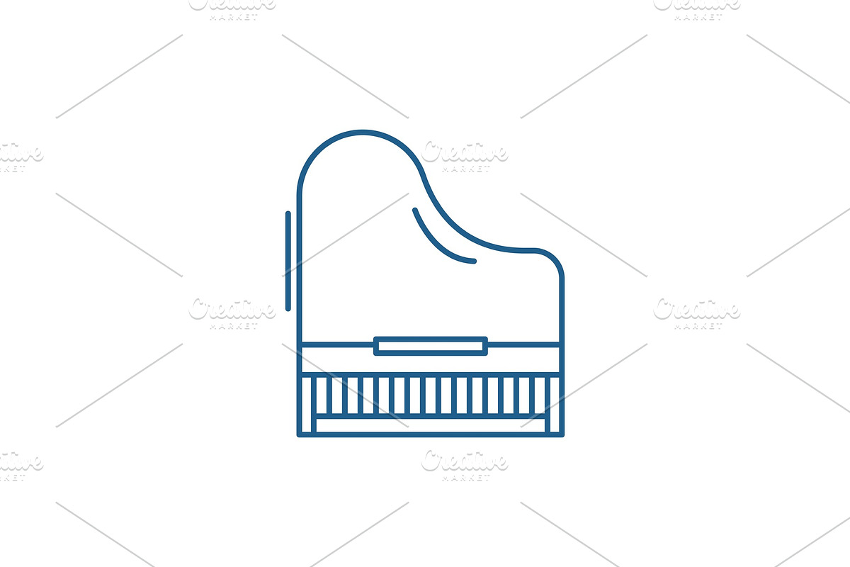 Piano line icon concept. Piano flat in Illustrations - product preview 8