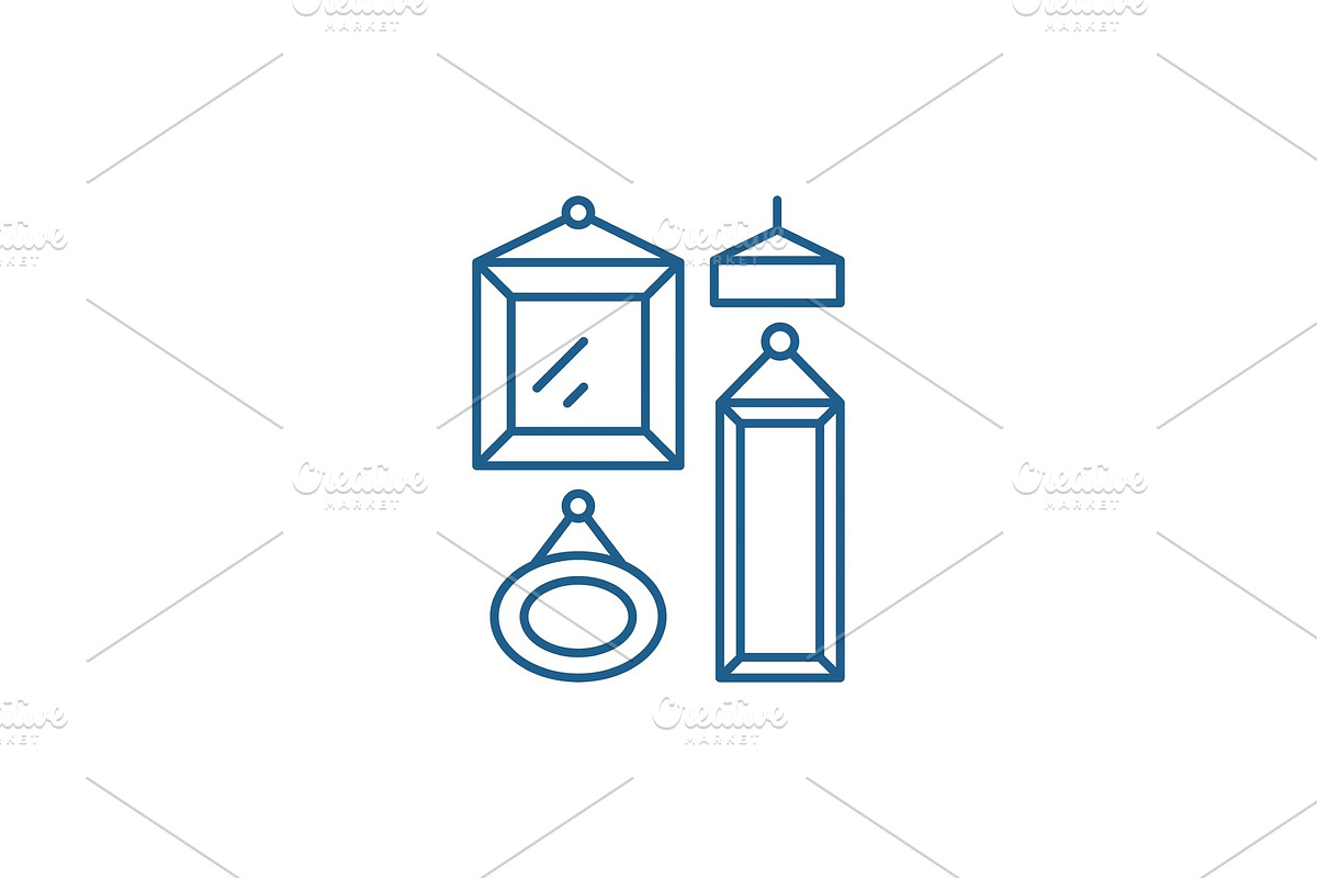 Picture gallery line icon concept in Illustrations - product preview 8