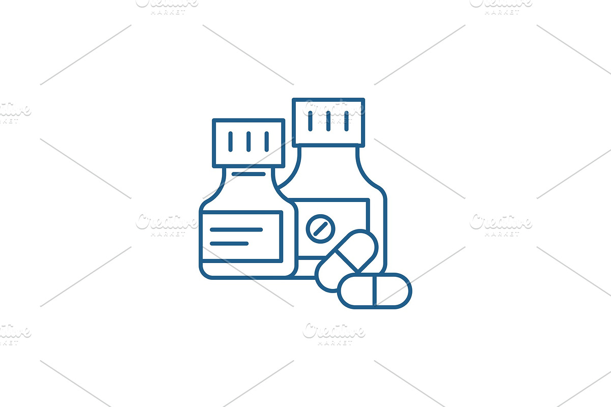 Pills line icon concept. Pills flat in Objects - product preview 8
