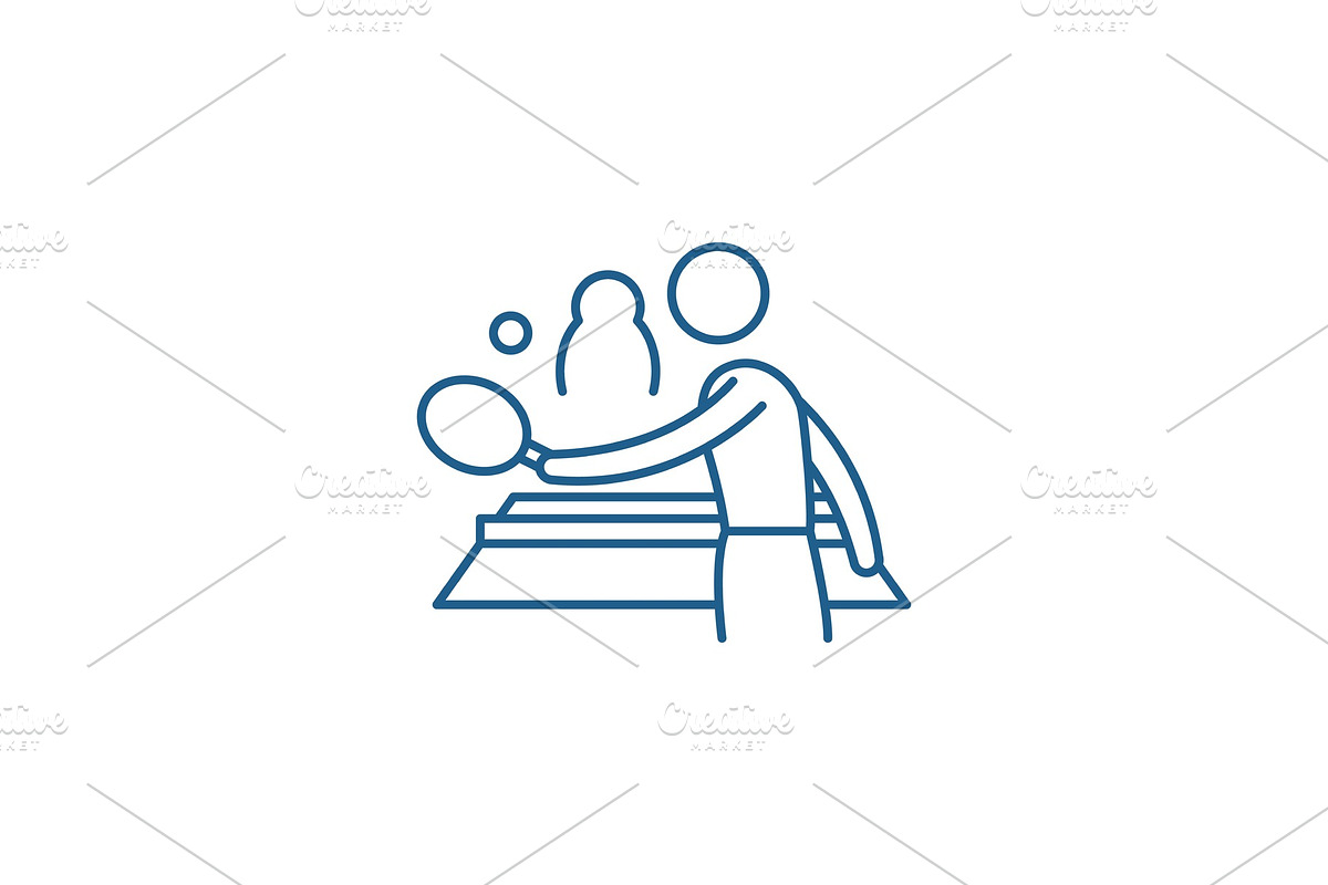 Ping pong play line icon concept in Illustrations - product preview 8