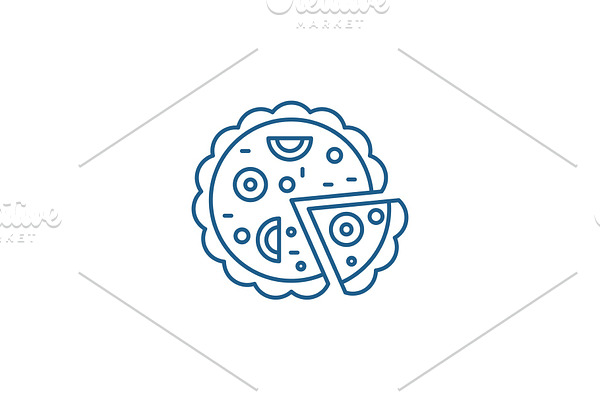 Pizza line icon concept. Pizza flat