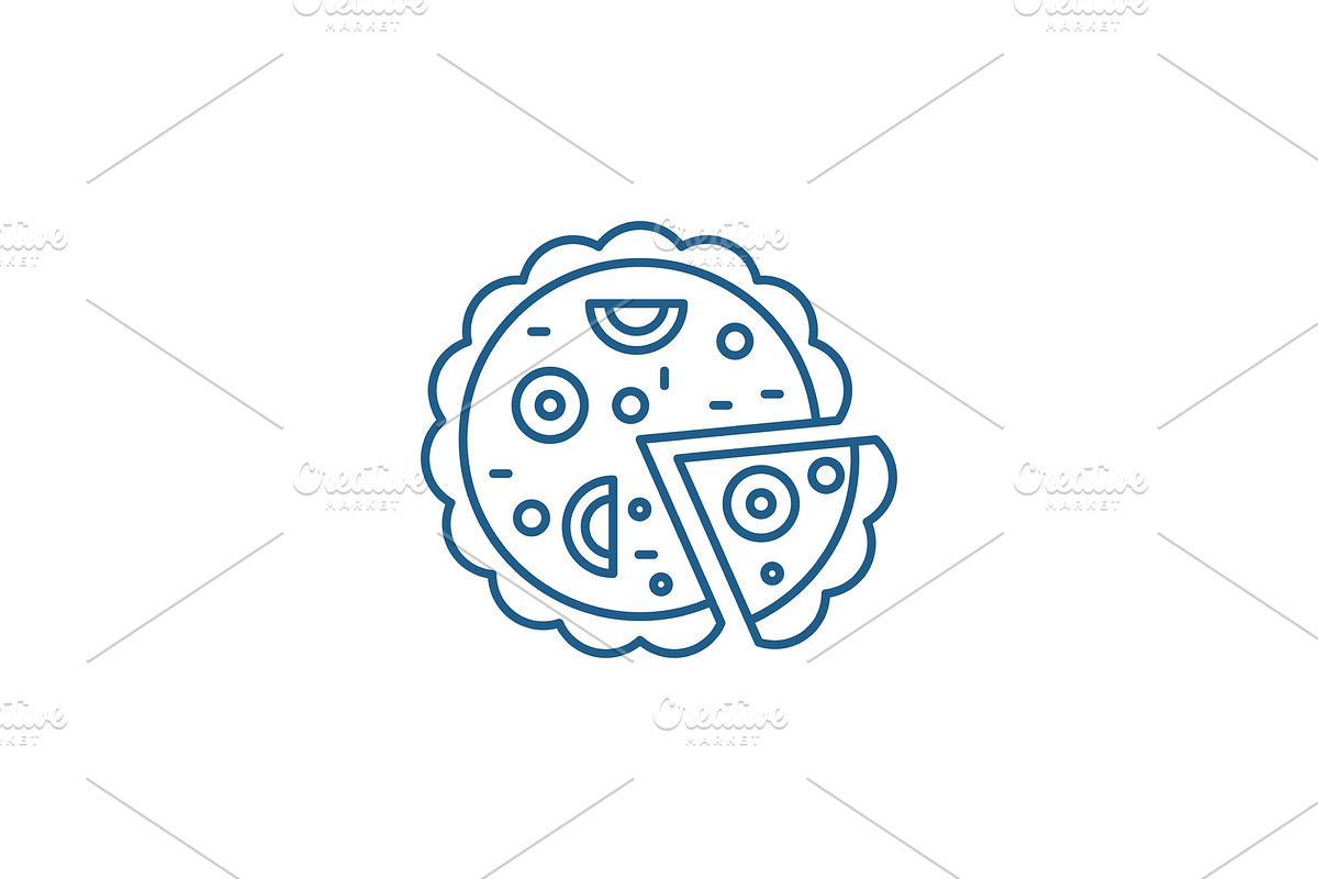 Pizza line icon concept. Pizza flat in Illustrations - product preview 8