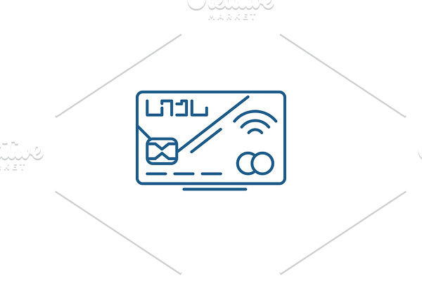 Plastic card line icon concept
