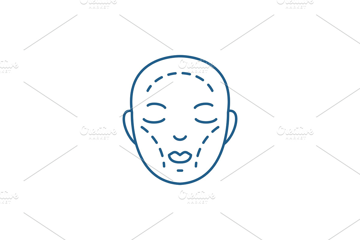 Plastic surgery line icon concept in Illustrations - product preview 8