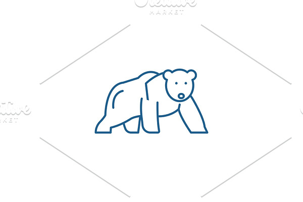 Polar bear line icon concept. Polar