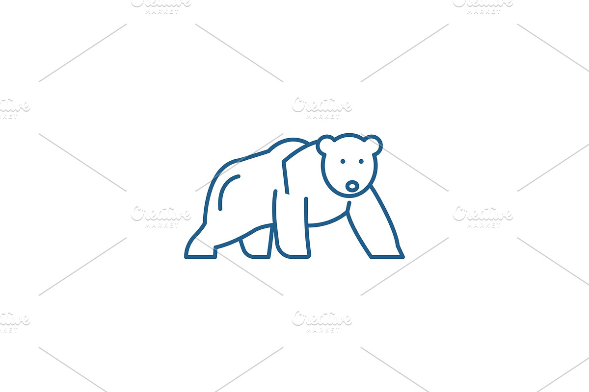 Polar bear line icon concept. Polar in Illustrations - product preview 8