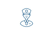 Policeman line icon concept
