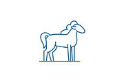 Pony line icon concept. Pony flat