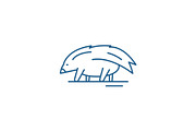 Porcupine line icon concept