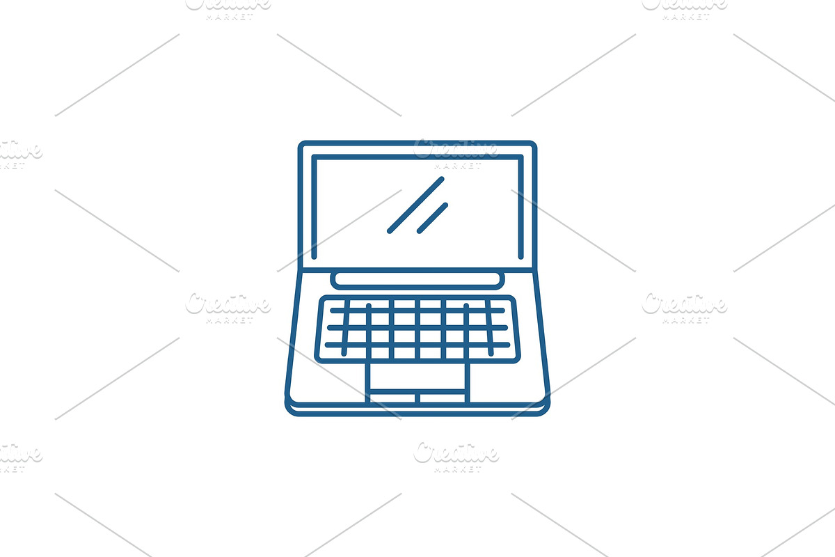 Portable computer line icon concept in Illustrations - product preview 8