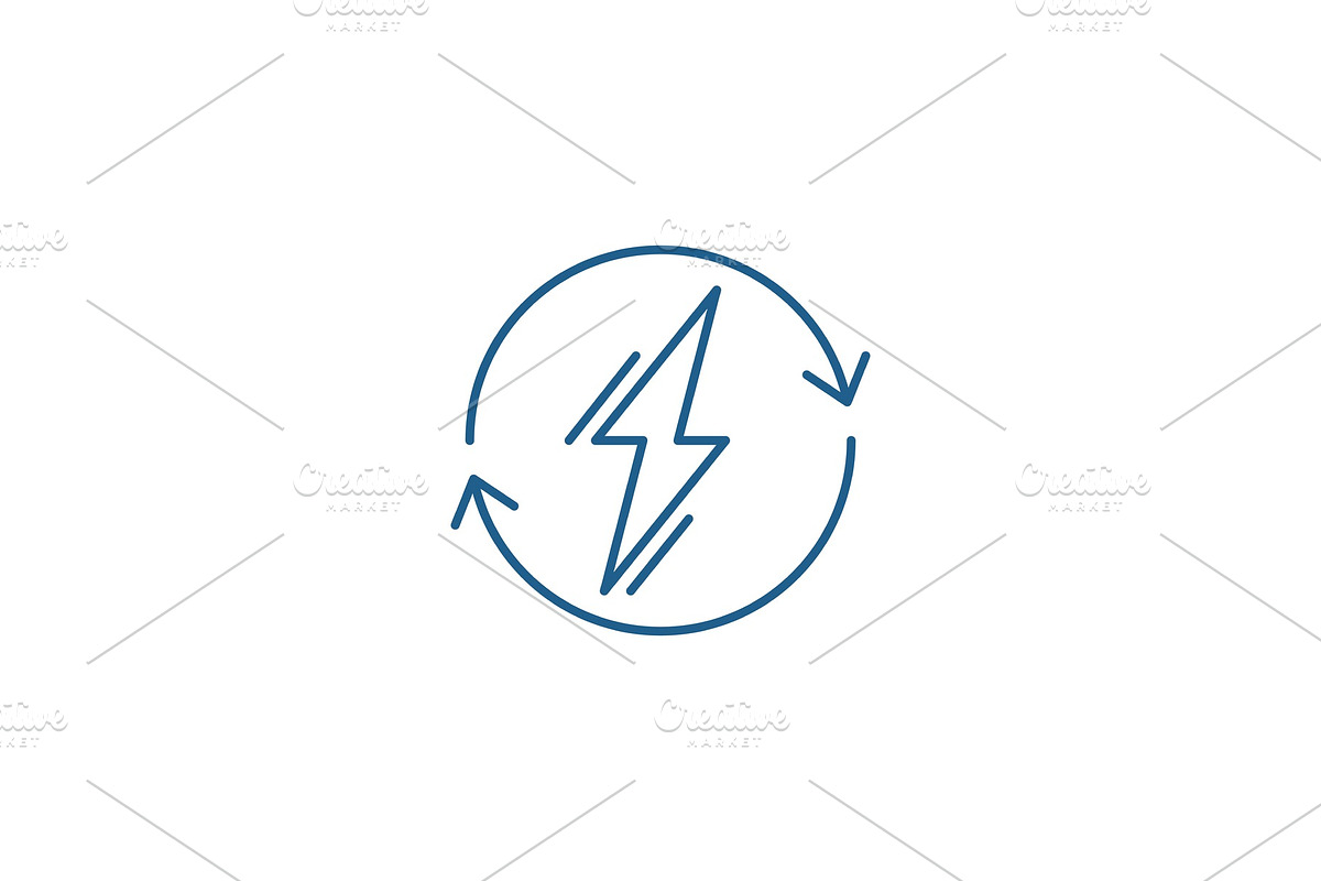 Power usage line icon concept. Power in Textures - product preview 8