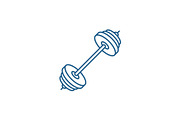 Powerlifting bar line icon concept